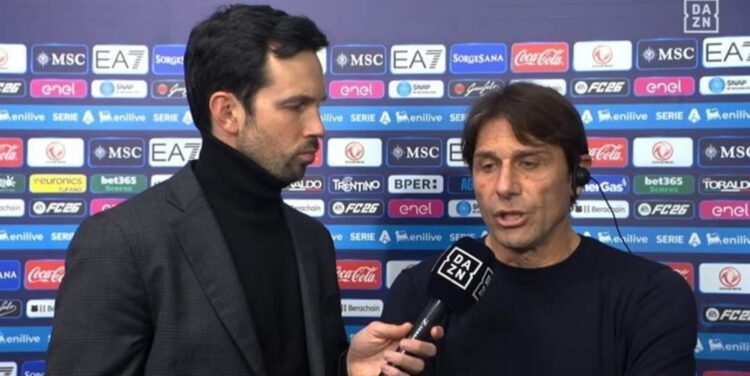 Conte: “Napoli-Roma bella partita, giocata ‘all’inglese’. Nostro futuro dipende da queste 13 partite”